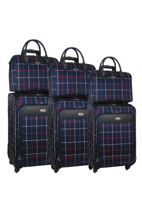 Комплект: Чемодан на колесах  М + Бьюти-кейс 6093 navy
